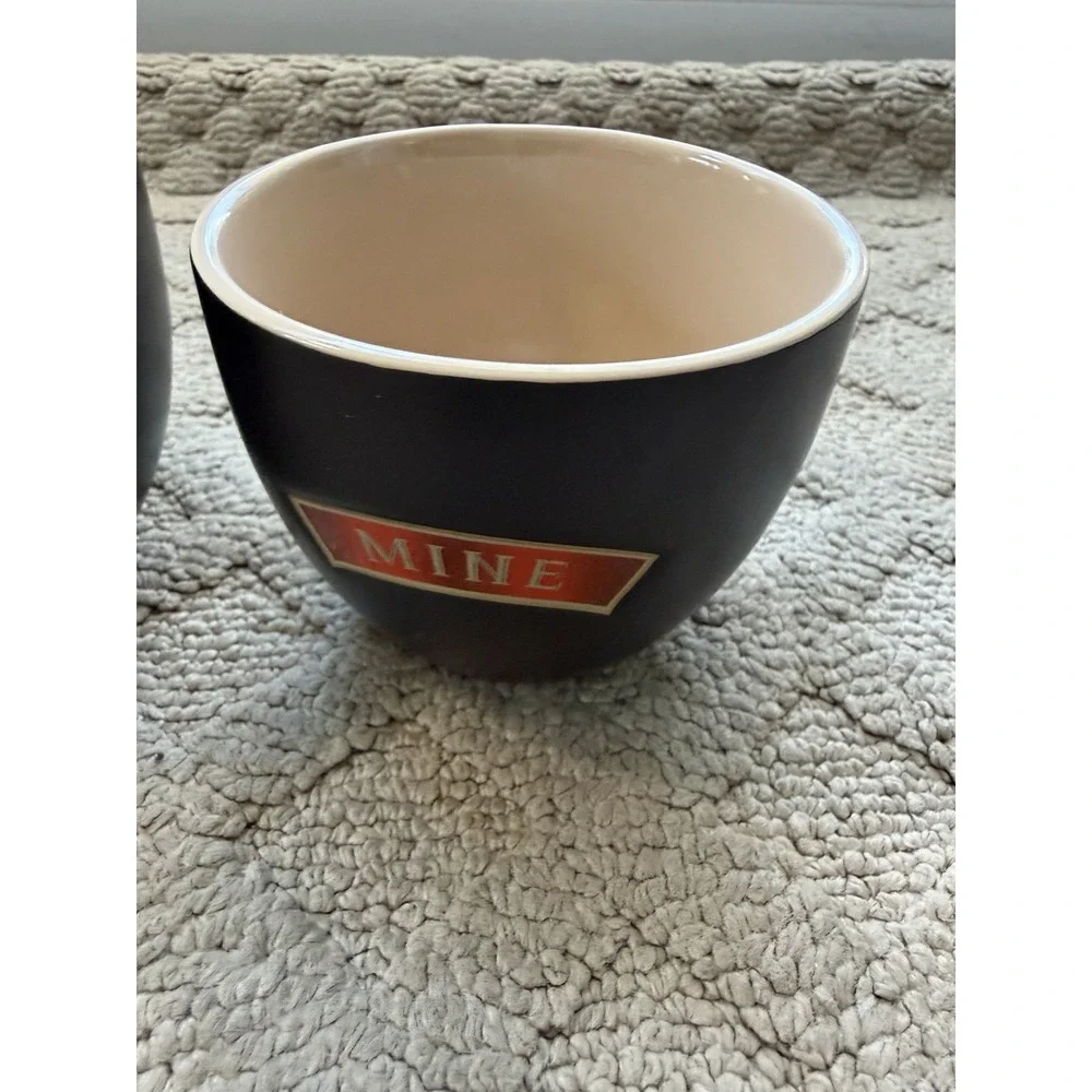 Bailey's Irish Cream MINE and YOURS Mugs Dessert Cups Bowl Ceramic